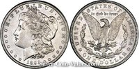 Photo of Morgan Silver Dollar in almost uncirculated (AU53) condition/grade.