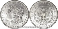 Photo of Morgan Silver Dollar in mint state (MS65) condition/grade.