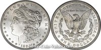 Photo of Morgan Silver Dollar in mint state (MS66) condition/grade.