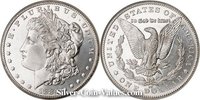 Photo of Morgan Silver Dollar in mint state (MS67) condition/grade.