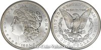 Photo of Morgan Silver Dollar in mint state (MS68) condition/grade.